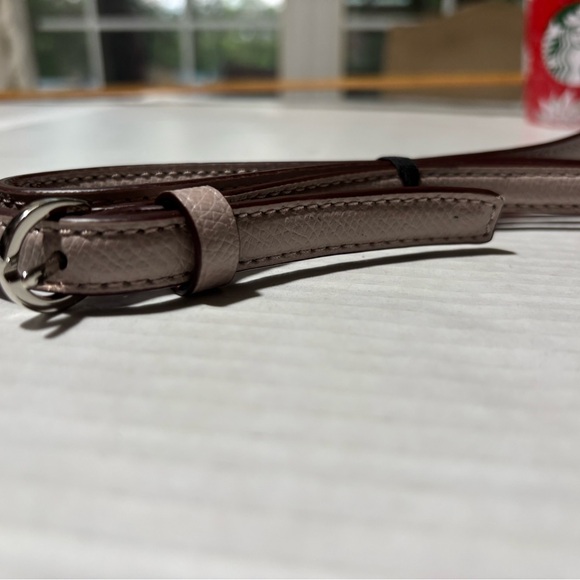 Coach Adjustable Leather Strap in Light Taupe with Silver Hardware - Picture 3 of 10